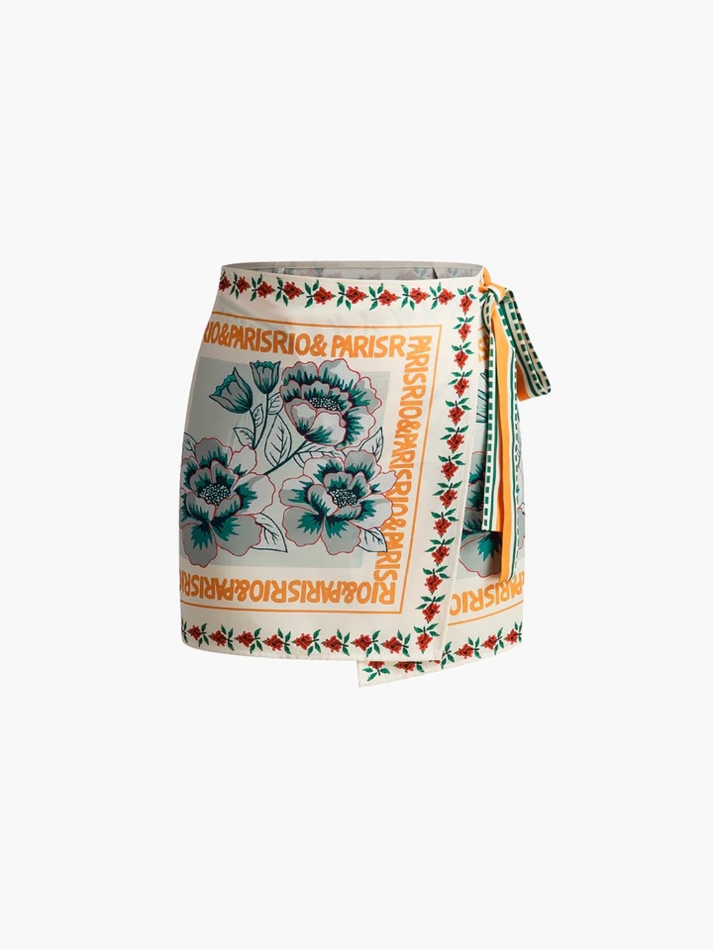 COMMENSE vacation print asymmetrical mini skirt size M